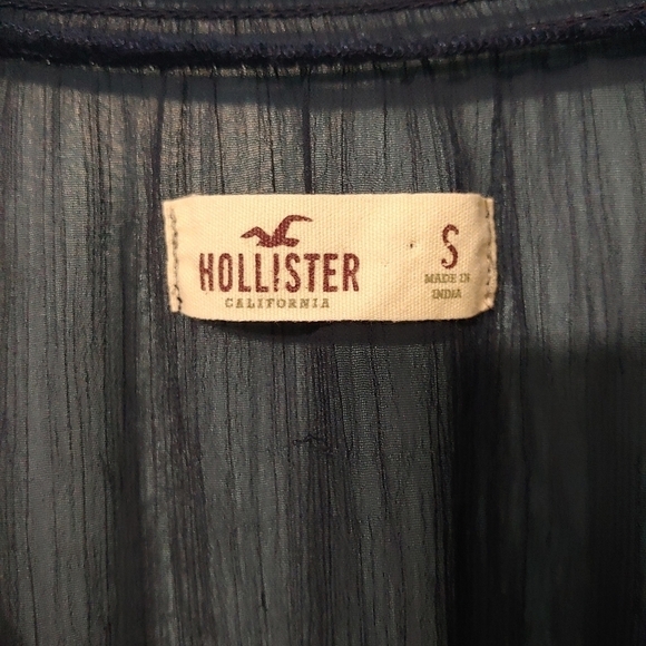 Hollister Sheer Navy Blouse Size Small - Picture 7 of 10